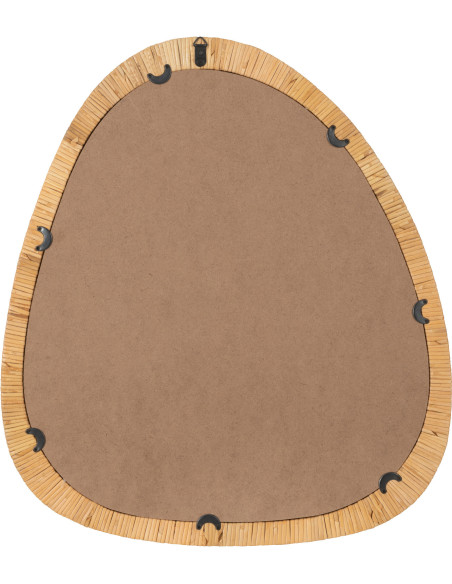 Miroir Mural Oeuf XL en Paille de rotin Naturel Aidan - 2