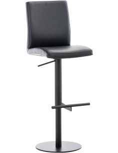 Tabouret de bar moderne en Polyuréthane Noir Métal Noir Lissandro - 1