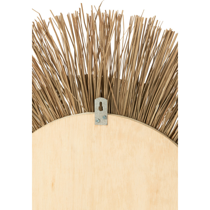Miroir Mural Rond en Paille Naturel Beige Mélissa - 2