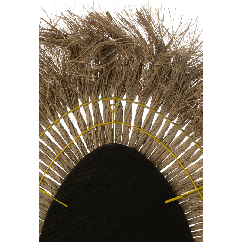 Miroir Mural Ovale en Herbe Naturel Motif tressé Eliane - 2