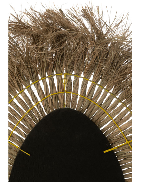 Miroir Mural Ovale en Herbe Naturel Motif tressé Eliane - 2