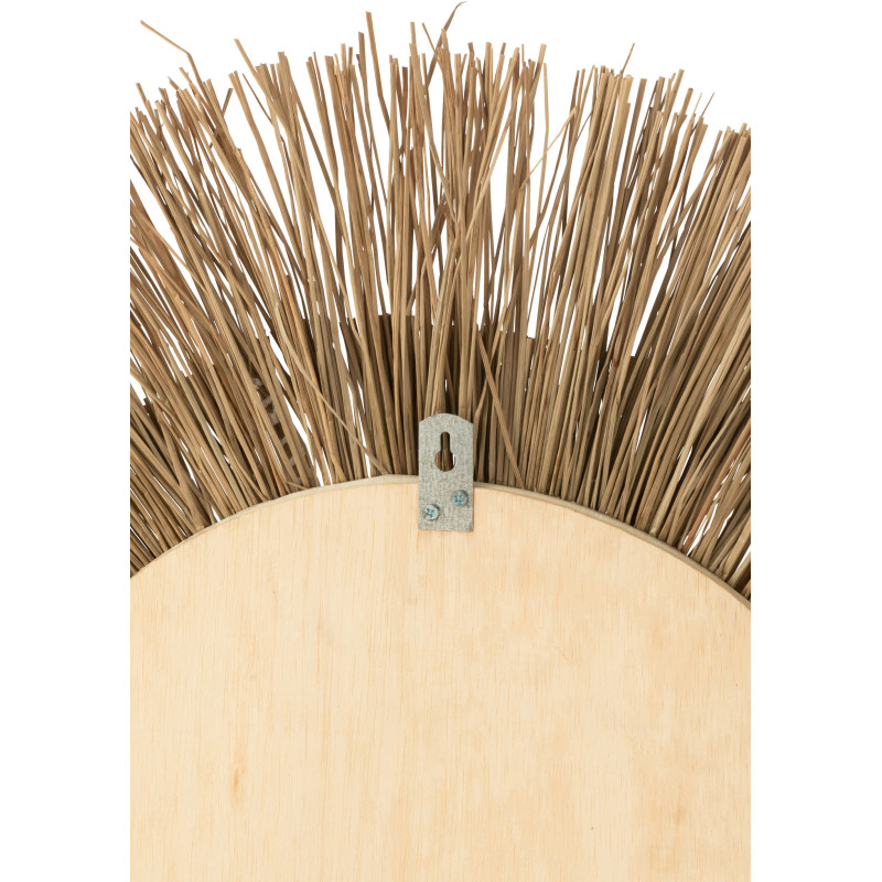Miroir Mural Rond XL en Paille Naturel Beige Mélissa - 2