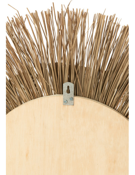 Miroir Mural Rond XL en Paille Naturel Beige Mélissa - 2