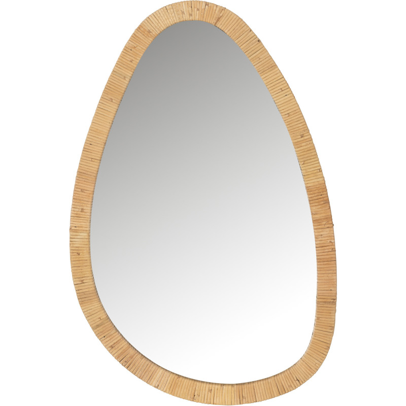Miroir Mural Ovale en Paille de rotin Naturel Aidan - 1