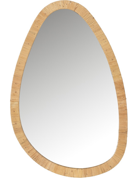 Miroir Mural Ovale en Paille de rotin Naturel Aidan - 1