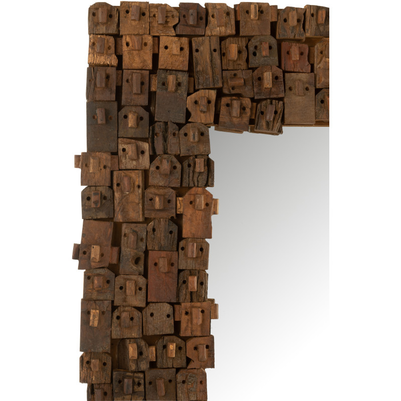 Miroir Mural Rectangulaire en Bois recyclé Naturel Syma - 3