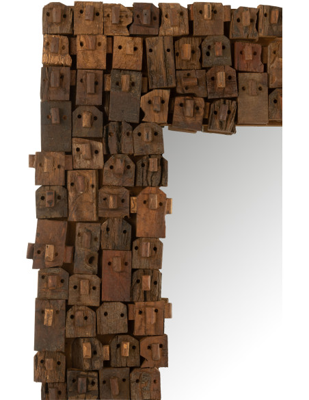 Miroir Mural Rectangulaire en Bois recyclé Naturel Syma - 3