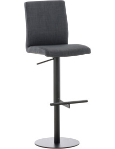 Tabouret de bar moderne en Tissu Gris foncé Métal Noir Lissandro - 1