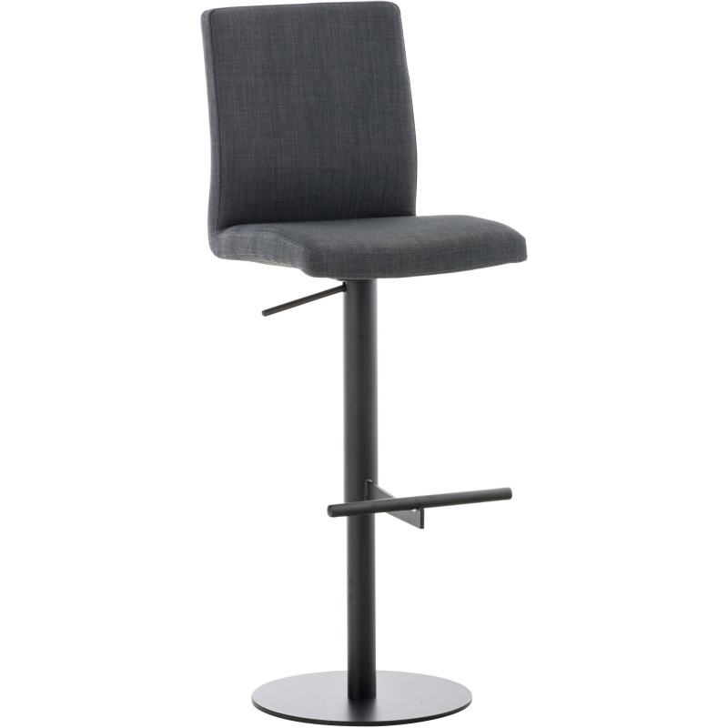 Tabouret de bar moderne en Tissu Gris foncé Métal Noir Lissandro - 1