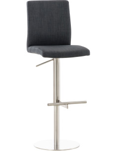 Tabouret de bar moderne en Tissu Gris foncé Métal Argenté Lissandro - 1