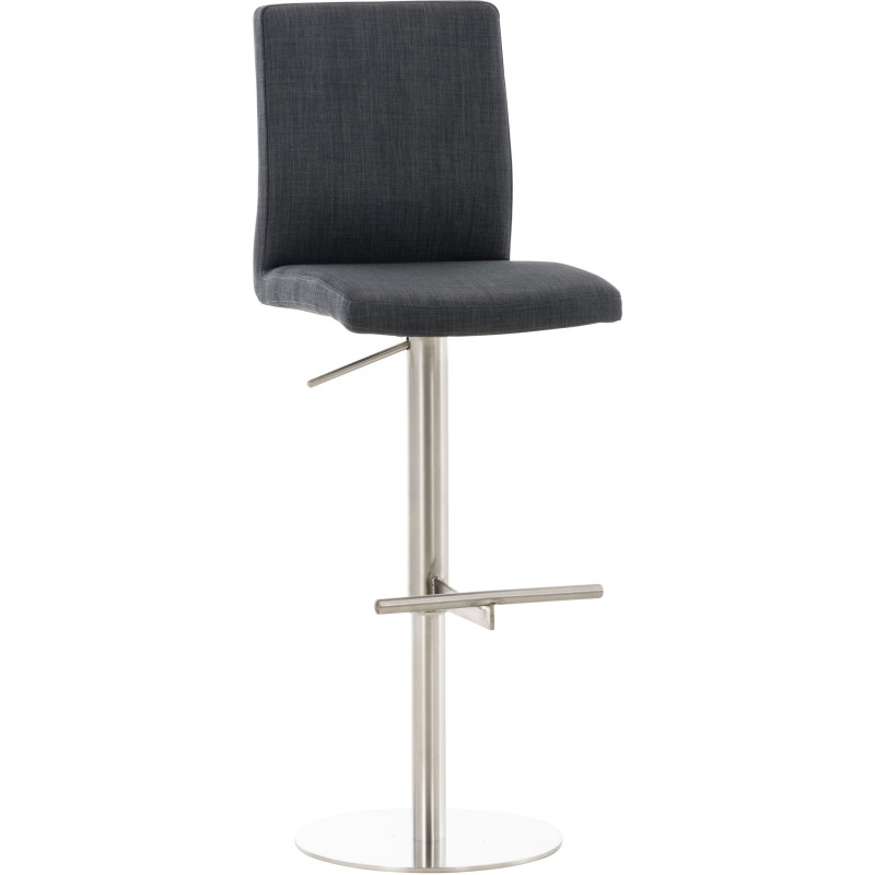 Tabouret de bar moderne en Tissu Gris foncé Métal Argenté Lissandro - 1