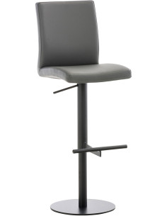 Tabouret de bar moderne en Polyuréthane Gris Métal Noir Lissandro - 1