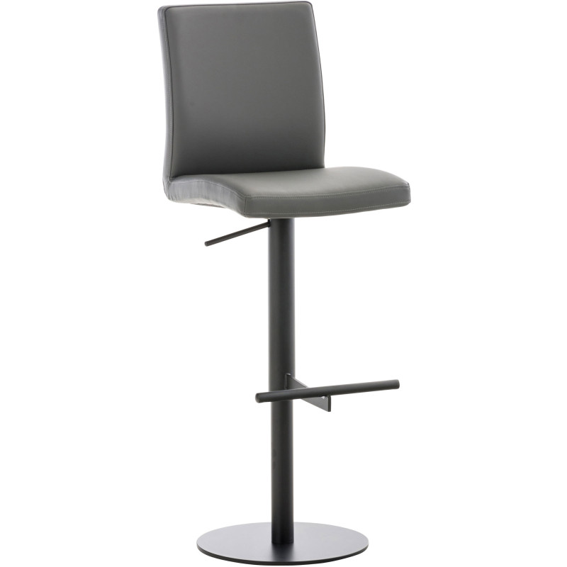 Tabouret de bar moderne en Polyuréthane Gris Métal Noir Lissandro - 1