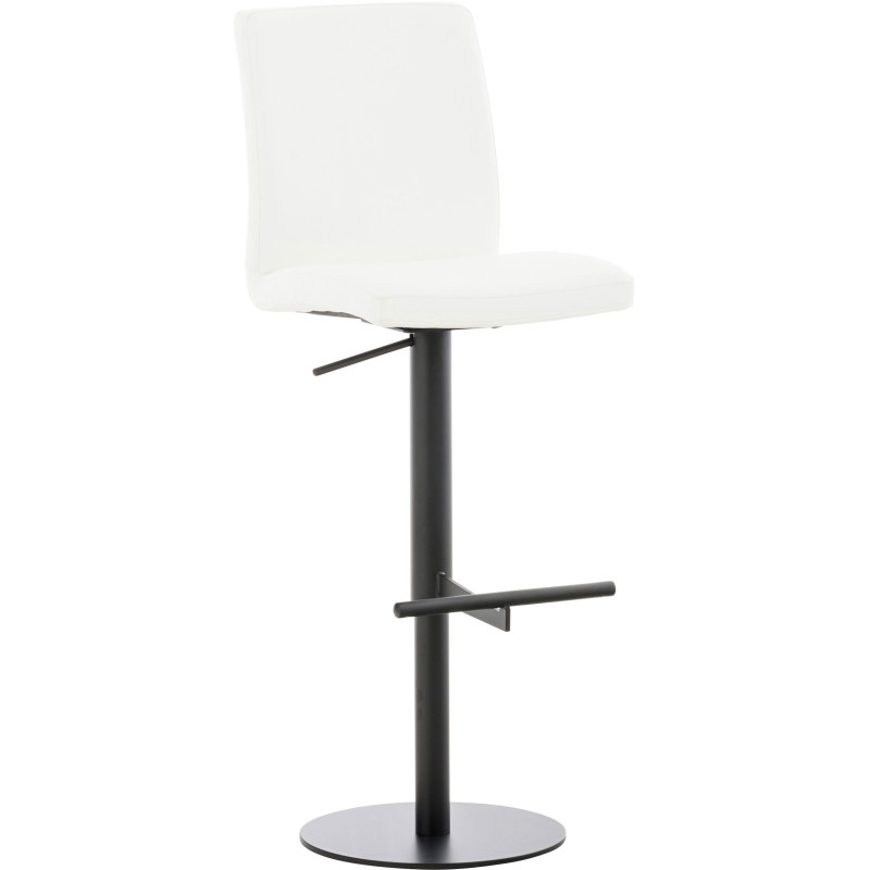 Tabouret de bar moderne en Polyuréthane Blanc Métal Noir Lissandro - 1