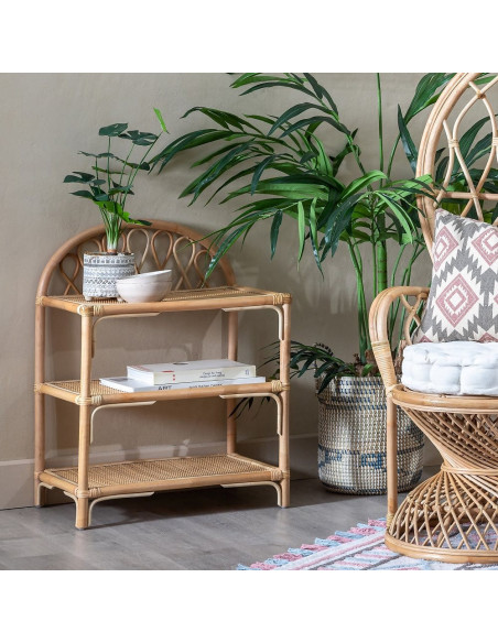 Étagère 3 niveaux en Rotin Naturel Ratan - 2