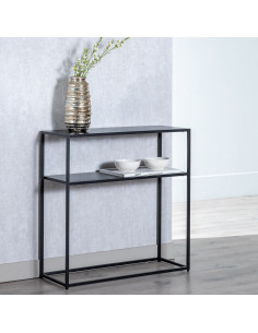 Console Rectangulaire 1 étagère en Métal Noir Square - 2