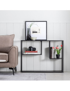 Console Rectangulaire 3 étagères en Métal Noir Square - 2