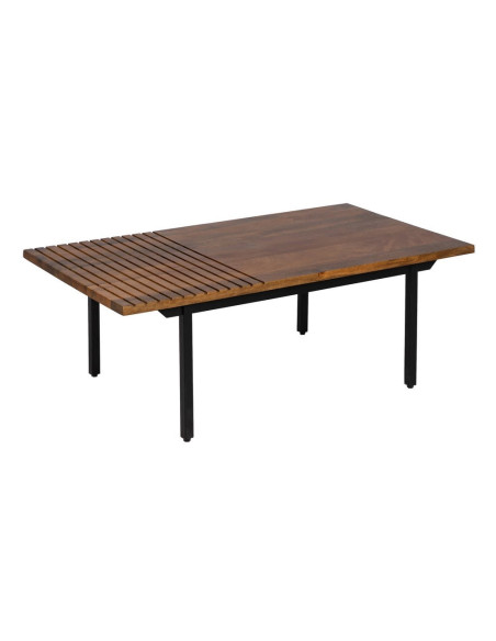 Table basse Rectangulaire en Bois de manguier Marron Métal Noir Abner - 1