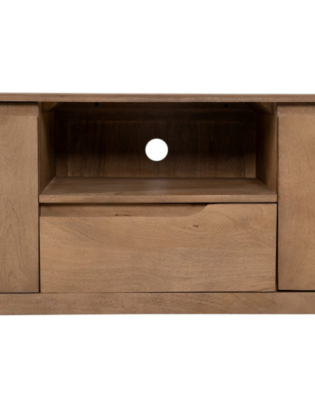 Meuble Tv 2 portes 1 tiroir 1 niche en Bois de manguier Naturel Straight Line - 4