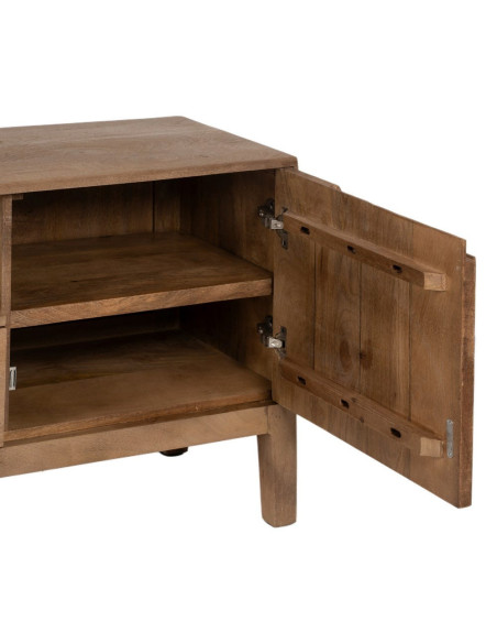 Meuble Tv 2 portes 1 tiroir 1 niche en Bois de manguier Naturel Straight Line - 6