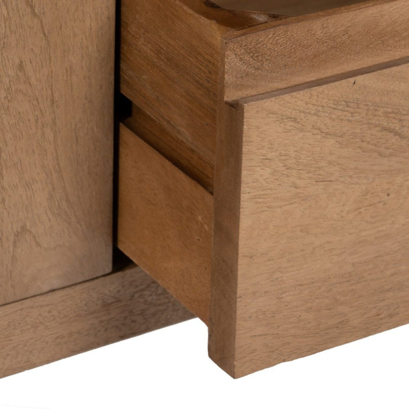 Meuble Tv 2 portes 1 tiroir 1 niche en Bois de manguier Naturel Straight Line - 7