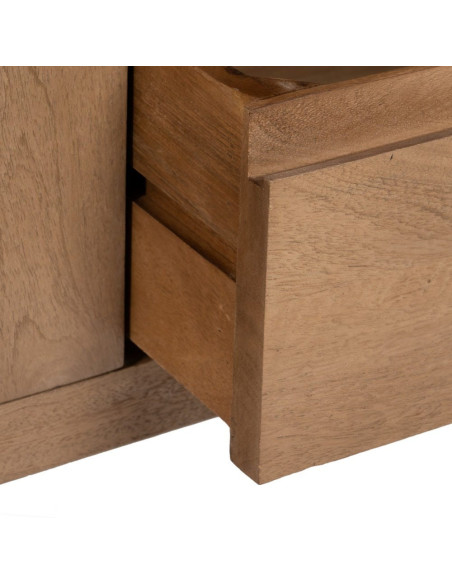 Meuble Tv 2 portes 1 tiroir 1 niche en Bois de manguier Naturel Straight Line - 7