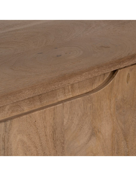 Meuble Tv 2 portes 1 tiroir 1 niche en Bois de manguier Naturel Straight Line - 8