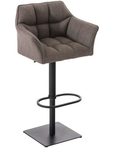 Tabouret de bar design en Tissu Gris clair Métal Noir Daryo - 1