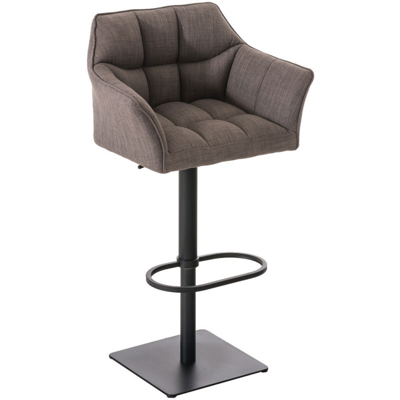 Tabouret de bar design en Tissu Gris clair Métal Noir Daryo - 1