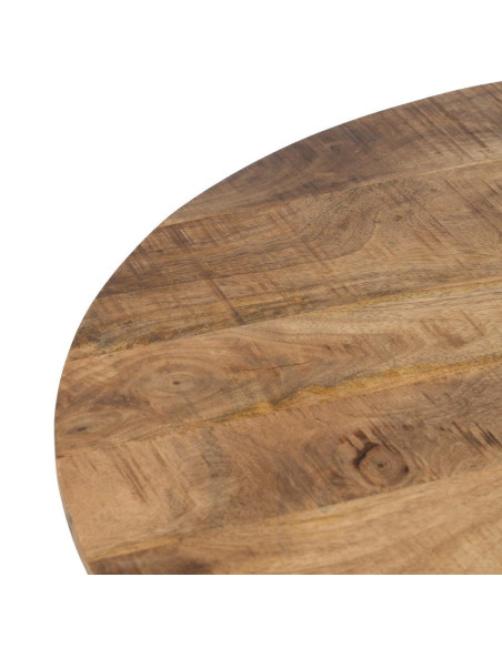 Table à manger Ronde 4 personnes en Bois d'acacia Naturel Métal Noir Jeffrey - 3