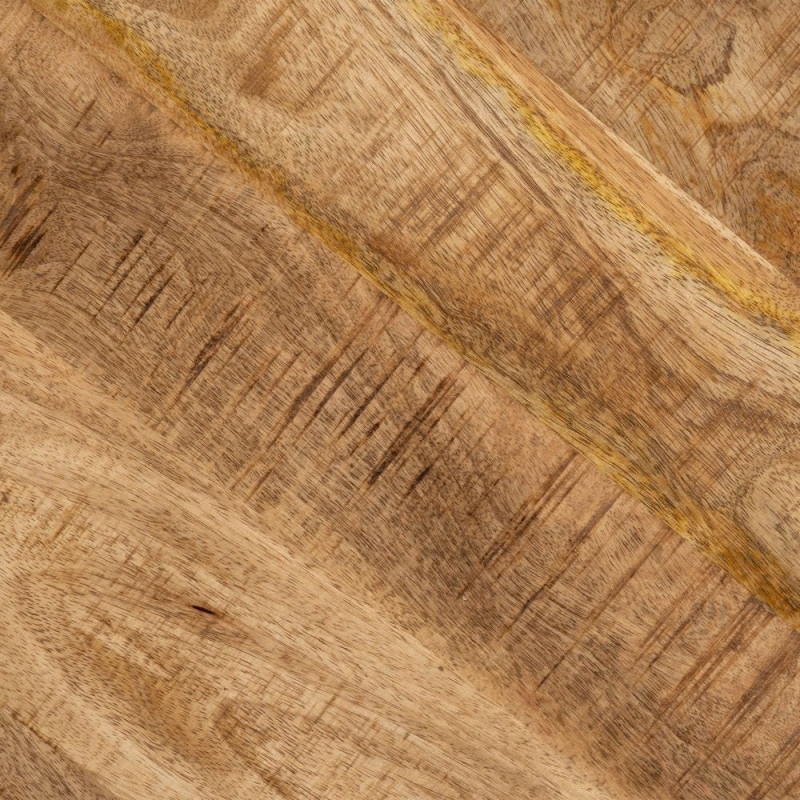 Table à manger Ronde 4 personnes en Bois d'acacia Naturel Métal Noir Jeffrey - 5
