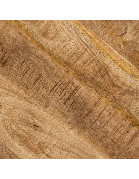 Table à manger Ronde 4 personnes en Bois d'acacia Naturel Métal Noir Jeffrey - 5