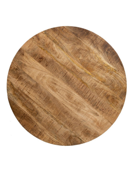 Table à manger Ronde 4 personnes en Bois d'acacia Naturel Métal Noir Jeffrey - 7