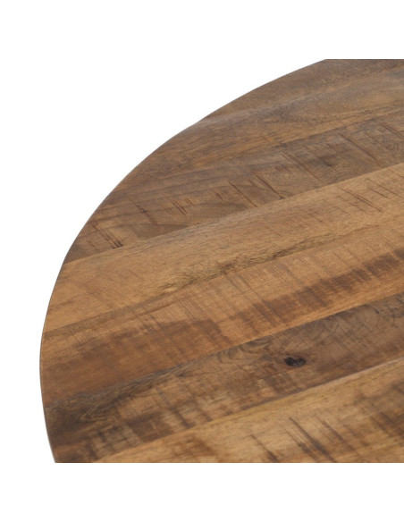 Table à manger Ronde 6 personnes en Bois d'acacia Naturel Métal Noir Jeffrey - 3