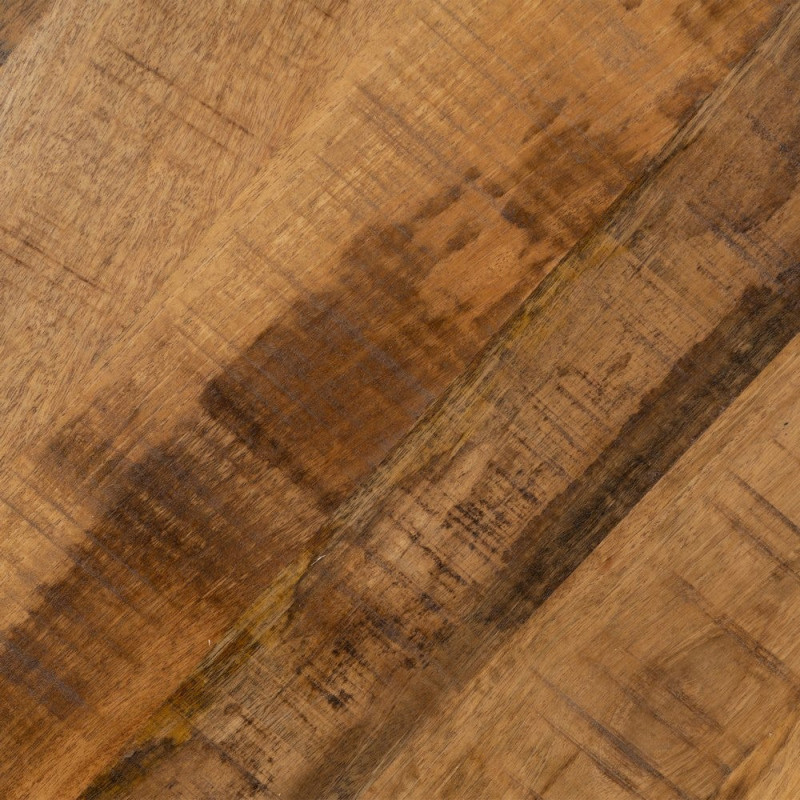 Table à manger Ronde 6 personnes en Bois d'acacia Naturel Métal Noir Jeffrey - 5