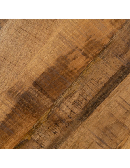 Table à manger Ronde 6 personnes en Bois d'acacia Naturel Métal Noir Jeffrey - 5