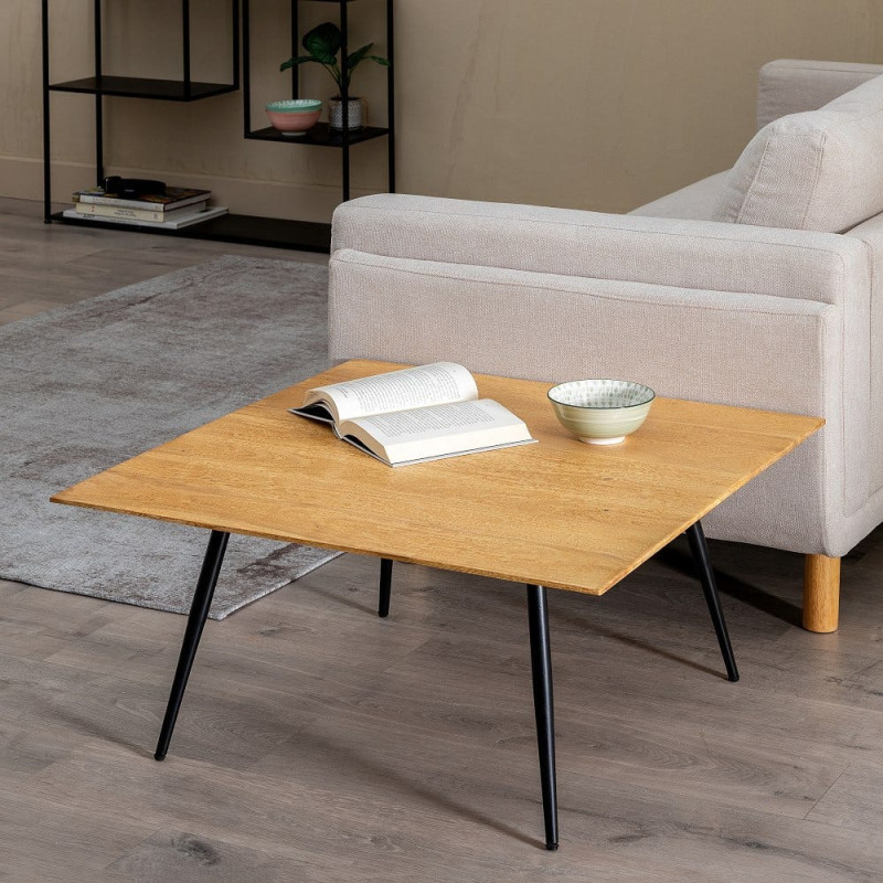 Table basse Carrée en Bois d'acacia Naturel Métal Noir Jeffrey - 2