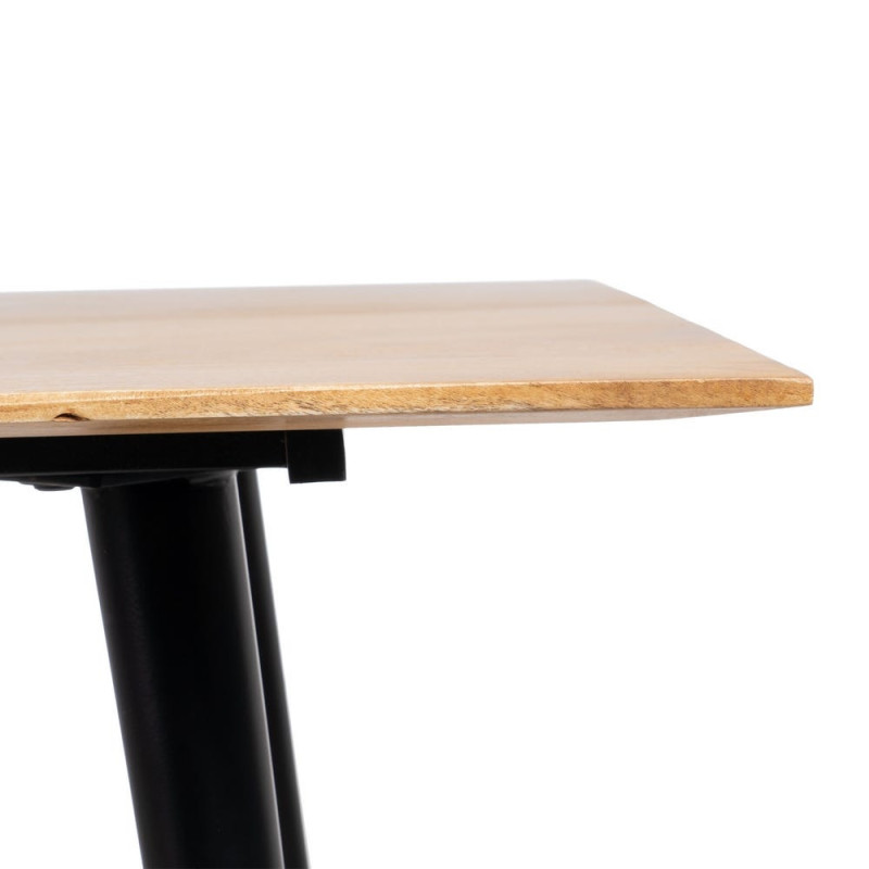 Table à manger Rectangulaire 6 personnes en Bois d'acacia Naturel Métal Noir Jeffrey - 3
