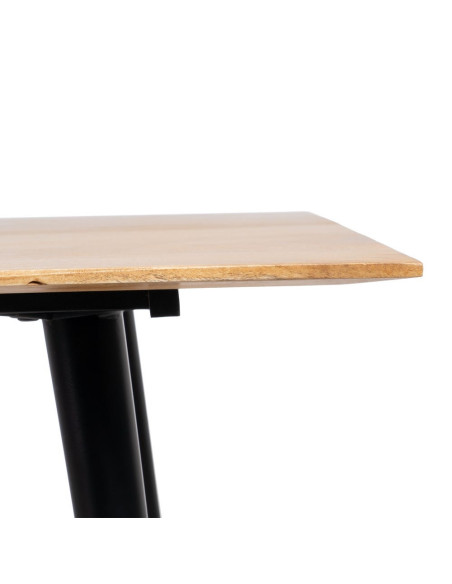 Table à manger Rectangulaire 6 personnes en Bois d'acacia Naturel Métal Noir Jeffrey - 3