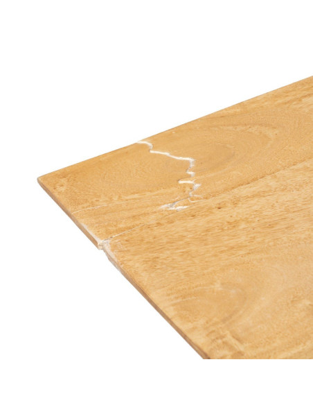 Table à manger Rectangulaire 6 personnes en Bois d'acacia Naturel Métal Noir Jeffrey - 4