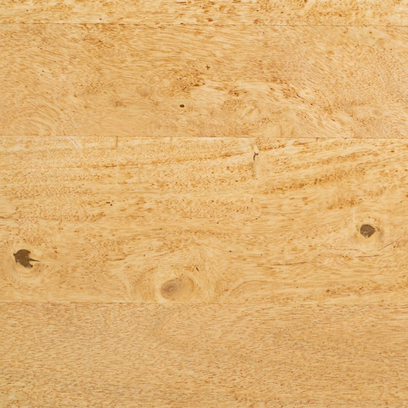 Table à manger Rectangulaire 6 personnes en Bois d'acacia Naturel Métal Noir Jeffrey - 5