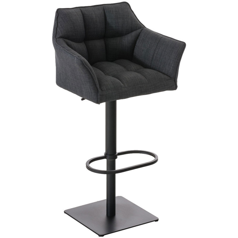 Tabouret de bar design en Tissu Gris foncé Métal Noir Daryo - 1
