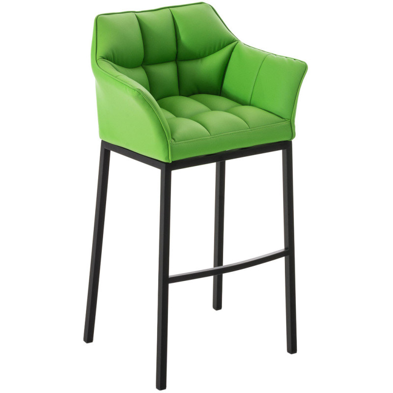 Tabouret de bar moderne en Polyuréthane Vert Métal Noir Daryo  - 1