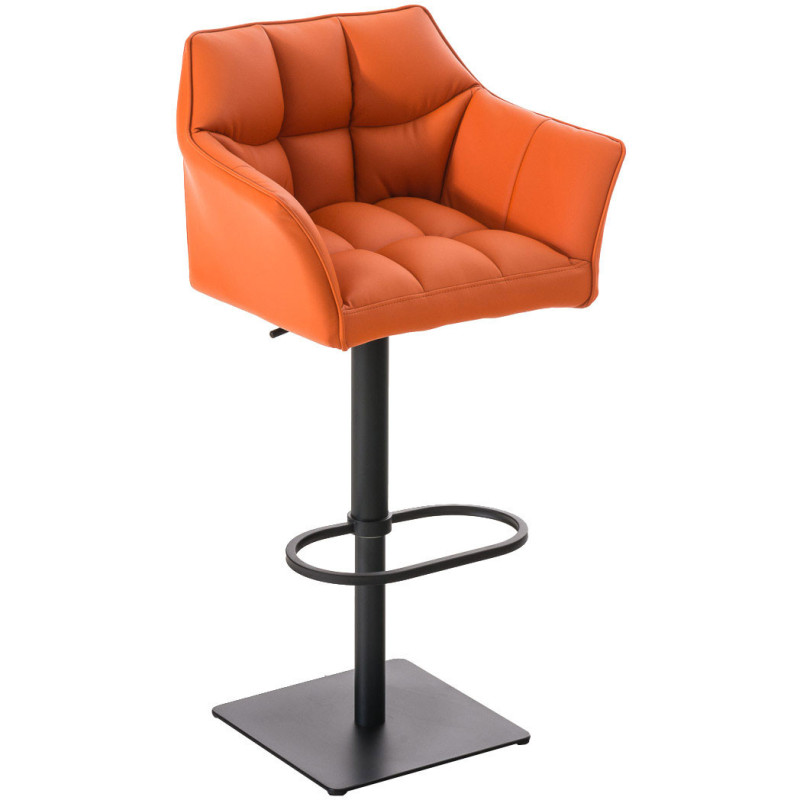 Tabouret de bar design en Polyuréthane Orange Métal Noir Daryo - 1