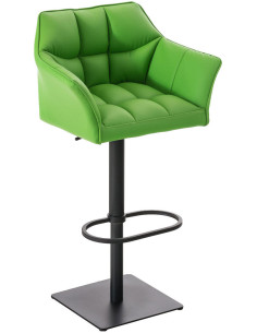 Tabouret de bar design en Polyuréthane Vert Métal Noir Daryo  - 1