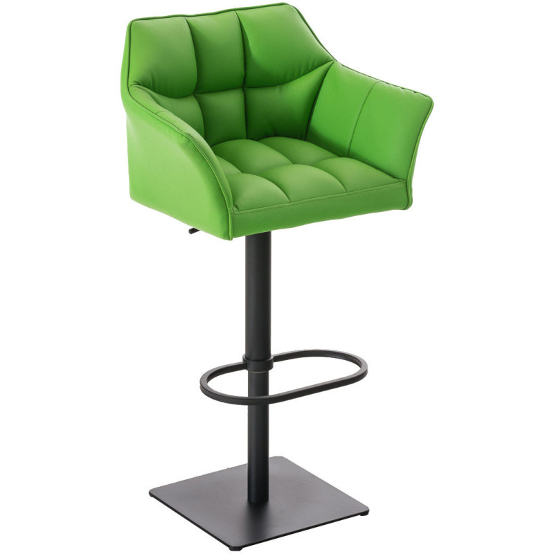Tabouret de bar design en Polyuréthane Vert Métal Noir Daryo  - 1
