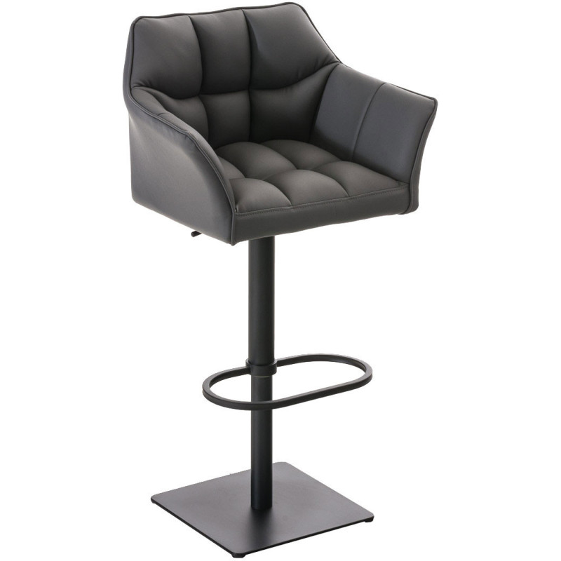 Tabouret de bar design en Polyuréthane Gris foncé Métal Noir Daryo - 1