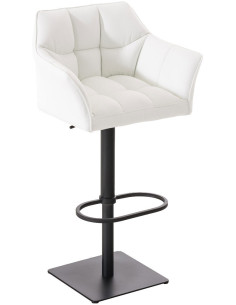 Tabouret de bar design en Polyuréthane Blanc Métal Noir Daryo - 1