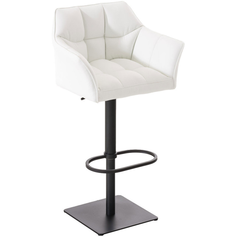 Tabouret de bar design en Polyuréthane Blanc Métal Noir Daryo - 1