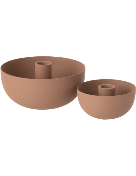 Bougeoir bol Zénith Hauteur 8 cm en Métal Vieux rose - 4